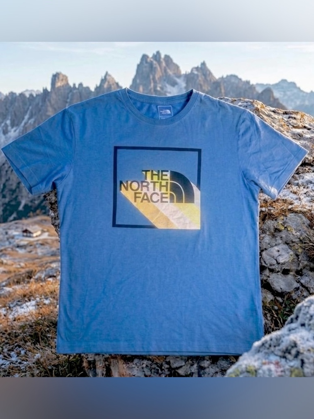 The North Face Men's Medium Graphic T-Shirt Blue Box Logo Short Sleeve Medium